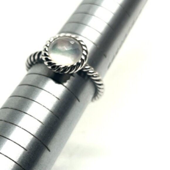 TI SENTO 925 STERLING SILVER PLATED MOTHER OF PEARL MOP RING 6.75 - Picture 12 of 14